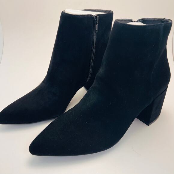 INC Black Omira Pointed Toe Block Heel Zip-Up Bootie, Women's Size 8.5 - Picture 2 of 9